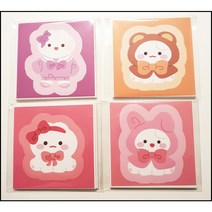 말랑이 도무송(스티커)(선택) 10장 1세트, 4.토끼핑크 말랑이