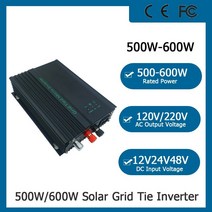 태양광 인버터 500w 600w 태양열 그리드 넥타이 가변 앰프 조정 불가능한 ac 출력 전력 dc12v 24v 48v mppt 배터리 방전 전력, pv 55-90v (48v 박쥐), 220-240VAC