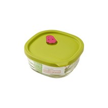락앤락 오븐글라스 웨이브스팀홀 정사각 밀폐용기 LLG162, 370ml, 1개