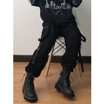 고딕 카고 바지 여성 streetwear 블랙 하이 웨이스트 techwear 바지 여성 하라주쿠 한국어 스타일 고스 바지 특대