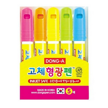 동아연필 고체형광펜세트 원형, 5색, 40개