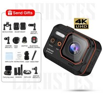 CERASTES 액션 카메라 4K60FPS 원격 제어 화면 방수캠 액션 카메라 헬멧 베어 메탈 방수 액션 카메라 사이클링 스카이다이빙 익스트림 액션 카메라