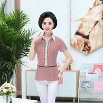 Happy shopping 중년티셔츠 엄마옷 50대 카라티셔츠 반팔티 빅사이즈 중년 미시옷 티 XD317