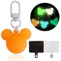 야광베어 키링 키홀더 스마트폰 diy PVC내장형 장식고리 폰꾸미기 세트, 주황세트