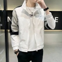 남성 캐주얼 패치워크 재킷 코트 슬림 탑 봄버 가을