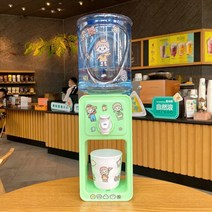 JENMV 미니생수기 2000ML 물통 미니 휴대 정수기 책상 학생 선물 휴대용 캠핑 사무실 방 미니멀 미니생수기, 녹색