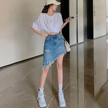 씨에이지몰 패션 데님 스커트 언발란스 유니크 청치마 *WDH/4828EA