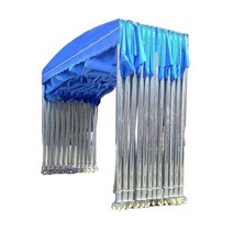 스틸 자바라천막 이동식 주차 차고 바퀴 천막 접이식, J 길이6mx너비6m(천장및철골포함)기존