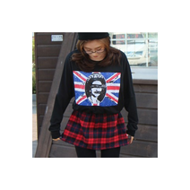 체크맨투맨 원피스롱티 프린트 타탄체크 박시