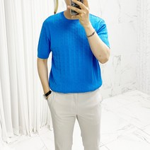 아도르클래식 꽈배기 라운드 5컬러 니트 반팔티