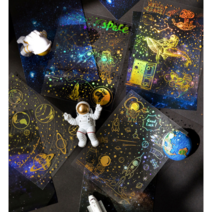 홀로그램 우주스티커 다꾸세트 NASA 별 비행기 지구 인스 노트북 아이패드 다이어리꾸미기, 01.갤럭시어드벤처