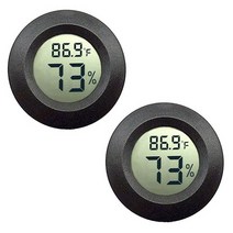 JEDEW 2-Pack Mini Hygrometer Thermometer Digital LCD Monitor IndoorOutdoor Humidity Meter Gauge Tem, 2