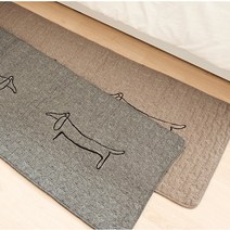 북유럽 누빔 면 자수 사계절 퀼트 패드 발매트 현관 주방 다용도 매트, 강아지(그레이)