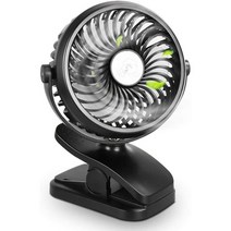 일본직발송 2. 선풍기 클립 LED 라이트 선풍기 탁상 미니 선풍기 USB 충전 전지 급전 3 단계 에너지 절약, One Size, One Color