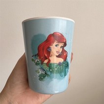 멜라민 컵 파티 플라스틱 일회용 보틀 디즈니 프린세스 라푼젤 인어 아침 우유 물 워시 구강 세척 미키 귀여운 카와이 키즈, 인어 전용 컵