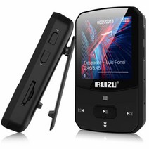 RUIZU 블루투스 5.0이 있는 클립 Mp3 플레이어 미니 휴대용 무손실 사운드 음악 FM 라디오 음성 녹음기 비디오 이어폰 달리기용 최대 128GB 지원(블랙) 147735, Black_8 GB