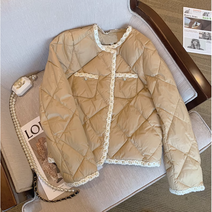 경랑배딩 라운드넥 누빔 패딩 점퍼 자켓 겨울 여성 아우터 숏패딩 코트