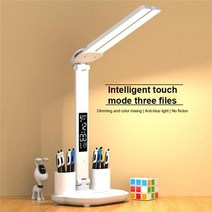 모니터라이트바 모니터램프 조명 kedia led 테이블 눈 보호 3 모드 터치 dimmable led 기숙사 독서 usb rechargable led 책상, 더블 헤드, 충전 3200ma