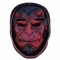 스마트 마스크 LED 샤이닝 블루투스 앱컨트롤 페이스, 건전지버전