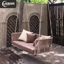 흔들그네의자 정자 야외 스윙 의자 실내 바구니 더블 등나무 발코니 방수 흔들 그물 붉은 정원 직조 가구, [03]  더블 스윙