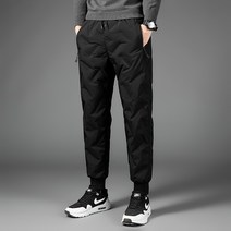 남성 오리털 거위털 구스 덕 다운 패딩 바지 방한바지 깔깔이 패딩 바지 조거 팬츠