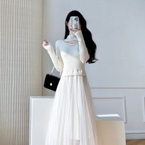 블링앤수 여성 터틀넥 오피스 울 원피스 KZZ882