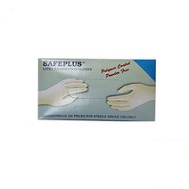 SAFEPLUS 무분말 고탄력 라텍스장갑 화이트 L, 100개입, 1개, 대(L)