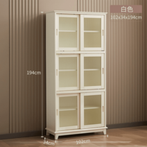 원목 그릇장 주방찬장 엔틱 빈치지 유리 수납진열장, 화이트 62x34x133cm(미닫이 오픈), 3칸