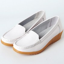 홀리버니 키높이 레더 로퍼 여자 가죽 스티치 단화 여성용 4.5cm