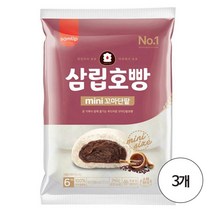 삼립미니호빵단팥6입3봉 찐빵 어린이간식저녁메뉴, 240g, 3봉