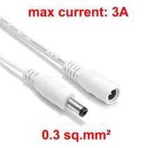 5.5mm 2.1mm 잭 전원 연장 코드 1-10m 구리 와이어 LED 스트립에 대 한 5V 12V DC 커넥터 케이블 태양 전지 패널 CCTV 카메라 라우터, [01] WHITE, [04] 10 pcs, [03] 1.5m