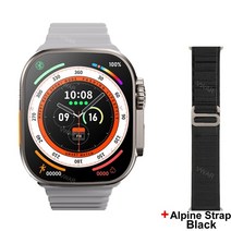 장시간 스마트워치 2023 2022 vwar zd8 울트라 시리즈 8 49mm 1:1 티타늄 합금 바디 블루투스 통화 nfc ecg ip68 방수 z8 울트라 남자, 골드 알파인 b
