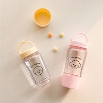 강아지 물병 휴대용 물통 산책 보틀 애견 반려견, 푸들 물병(파스텔 핑크)