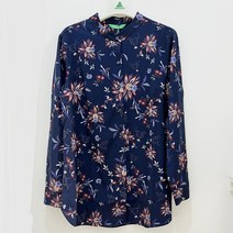 [행복한백화점][그린조이][그린조이] 헨리넥 패턴 셔츠 티셔츠 네이비 여성 GF18WS86W