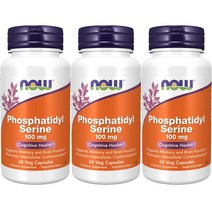 나우푸드 포스파티딜 세린 100mg 베지 캡슐 비건, 3개