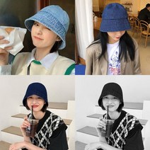 여성 가을 데님 스트릿 버킷햇 벙거지 모자 스트릿 청 인싸 드랍 여자