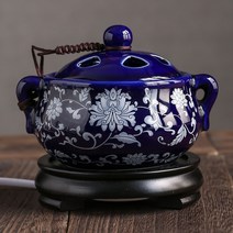 인센스 챔버 스틱 홀더 향로 향초 시간 온도 조절 에센셜 오일 플러그인, 3. 景泰蓝
