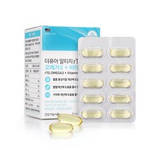 힐링팩토리 더퓨어 rTG 알티지 오메가3 + 비타민D 1301mg x 60캡슐, 2박스(-3000원), 기본