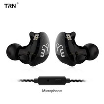 TRN-V10 2DD 2BA 헤드폰 하이브리드 인이어 하이파이 DJ 모니터 러닝 스포츠 V90 AS10 T2 VX, 02 T black with mic