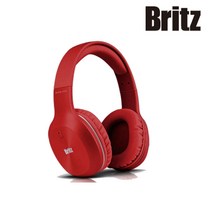 브리츠 W800BT QPLUS 유무선 블루투스 헤드폰 헤드셋 레드, 화이트