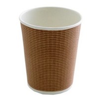 3중 단열 종이컵 엠보싱 크라프트 240ml, 25개입, 1박스