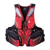 139494 Shimano VF-113U 낚시복 고정 플로팅 조끼 NEXUS 조끼 Limited Pro 해변 및 바닷물, M, 피처럼 붉은