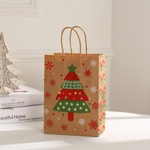 크리스마스 선물 토트 백 이브 사탕 종이 봉투 애플 크래프트 포장 메리 24 개, [01] 24PCS