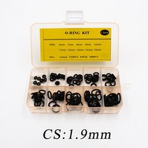 고무오링 두께 1.5/1.8/1.9/2.4/2.65/3.1mm 고무 링 NBR O 씰 니트릴 씰링 O-링 와셔 오링 세트 구색 키트, [02] BNB100-1.9