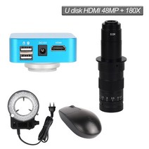 현미경 전자 광학 실체 생물 미니 디지털 usb 렌즈 산업 비디오 카메라 풀 동시, 48mp-hdmi-180