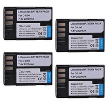 펜탁스 D-LI90 및 645D 645Z K-01 II K-3 K-5 K-7 용 Powertrust 카메라 배터리, 04 4x Batteries