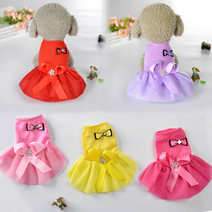 강아지 고양이 애견 리본장식 원피스 드레스, _아기_데이지_스커트_L