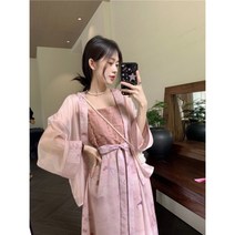 진짜 진짜 가격 국가 스타일 새로운 중국 스타일 서스펜더 스커트 목도리 코트 여성용 투피스 세트