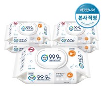 [깨끗한나라] 99.9% 클린 손소독 물티슈 캡형 (60매 x 5팩), 5개, 60매