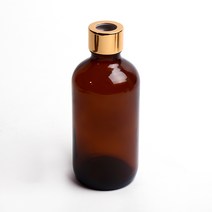 새로핸즈 디퓨저용기 유리병 에센셜 라운드 브라운 골드캡 200ml, 단품